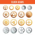 Vector Clock Gears. Icons Royalty Free Stock Photo