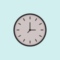 Vector clock and time flat vector illustration. Royalty Free Stock Photo