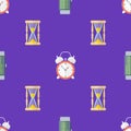Vector clock watches seamless pattern