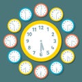 Vector Clocks Showing Half Past the Hour