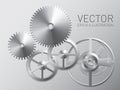 Vector clockwork with metal gears and cogwheels Royalty Free Stock Photo