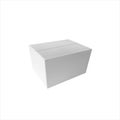 Vector closed white box illustration, cube isolated on white background, white, 3D art.