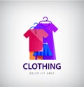 Vector clothing logo, online shop, fashion icon.