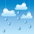 Vector Cloud And Rain Drops