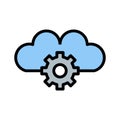 Vector Cloud Settings Icon For Personal And Commercial Use.