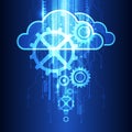 Vector cloud technology system background, illustration