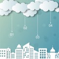 Vector clouds and cities Royalty Free Stock Photo