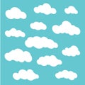 Vector clouds set isolated on blue sky background