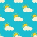 Vector clouds weather seamless pattern