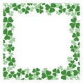 Vector Clover Square Frame Illustration For St. PatrickÃ¢â¬â¢s Day. Royalty Free Stock Photo