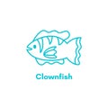 Vector clownfish or nemo thin line icon Royalty Free Stock Photo