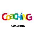 Vector coaching.Broken colorful text and word