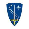 Vector coat of arms of the Allied Air Command AIR COM is the central command of all NATO aerospace forces