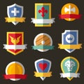 Vector coats of arms, shields, ribbons Royalty Free Stock Photo