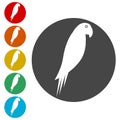 Vector cockatoo silhouette icons set Royalty Free Stock Photo