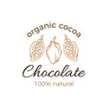 Vector cocoa logo, organic label Chocolate