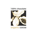 Vector cocoa logo. Symbol of chocolate fruit