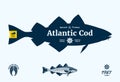 Vector cod seafood label Royalty Free Stock Photo