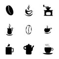 Vector coffe icons set Royalty Free Stock Photo