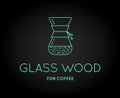 Vector Coffee Accessories Icon with Letter Sign