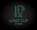 Vector Coffee Accessories Icon with Letter Sign