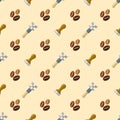 Vector coffee barista seamless pattern Royalty Free Stock Photo