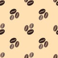 Vector coffee beans seamless pattern Royalty Free Stock Photo