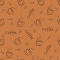 Vector coffee cup seamless pattern