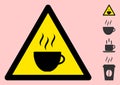 Vector Coffee Cup Warning Triangle Sign Icon Royalty Free Stock Photo