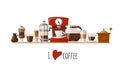 Vector coffee design with icons set with food and drink elements. Royalty Free Stock Photo