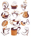 Vector coffee elements set Royalty Free Stock Photo