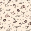 Seamless pattern with coffe