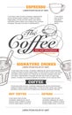 Vector coffee menu and restaurant design. Royalty Free Stock Photo