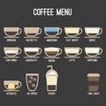 Vector coffee menu set