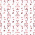 Vector coffee seamless pattern Take away paper cup