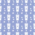 Vector coffee seamless pattern Take away paper cup