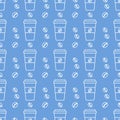 Vector coffee seamless pattern Take away paper cup