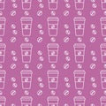 Vector coffee seamless pattern Take away paper cup