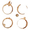 Vector Coffee Stain Rings Set 2 Royalty Free Stock Photo