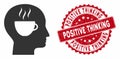 Coffee Thinking Icon with Distress Positive Thinking Stamp