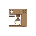 Vector Coffeemaker concept brown icon or sign Royalty Free Stock Photo