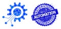 Vector Cog Interface Mosaic of Small Circles with Distress Automation Stamp Seal Royalty Free Stock Photo