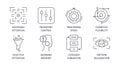 Vector cognitive skills icons. Editable stroke. Inhibitory control sustained attention processing speed flexibility. Selective Royalty Free Stock Photo