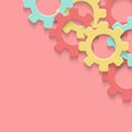 Vector cogs gear colorful art background. Technology clipart