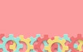 Vector cogs gear colorful art background. Technology clipart