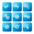 Vector Cogs - Gears Blue Icons Set Royalty Free Stock Photo