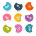 Vector Cogs - Gears Colorful Stickers Icons Set