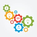 Vector cogwheel template. Cogwheel connection, teamwork. Royalty Free Stock Photo