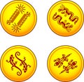 Vector coins with animal pairs