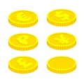 Vector coins on white background